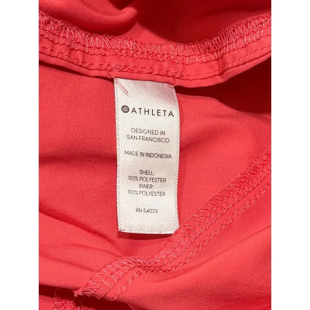 Athleta Running Shorts Women’s Small Pink Coral Athletic Lined Activewear 4”